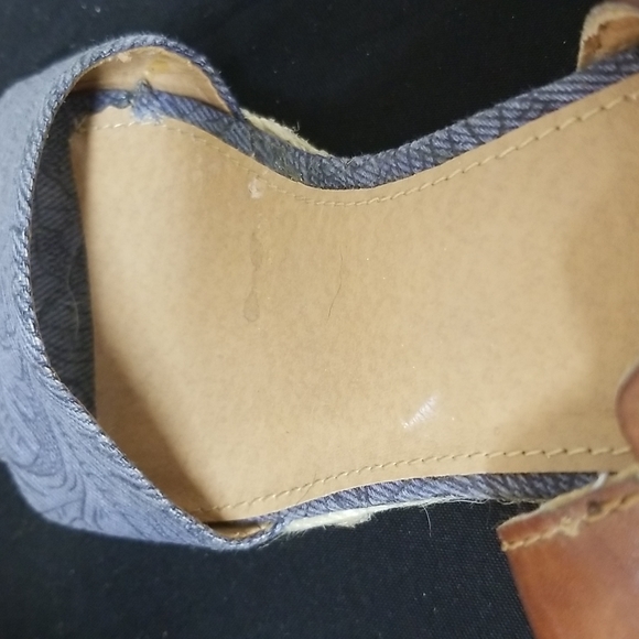 Madeline Women's  Wedge Sandals with Leather Ankle Strap In Blue Sz 6M - Picture 7 of 9